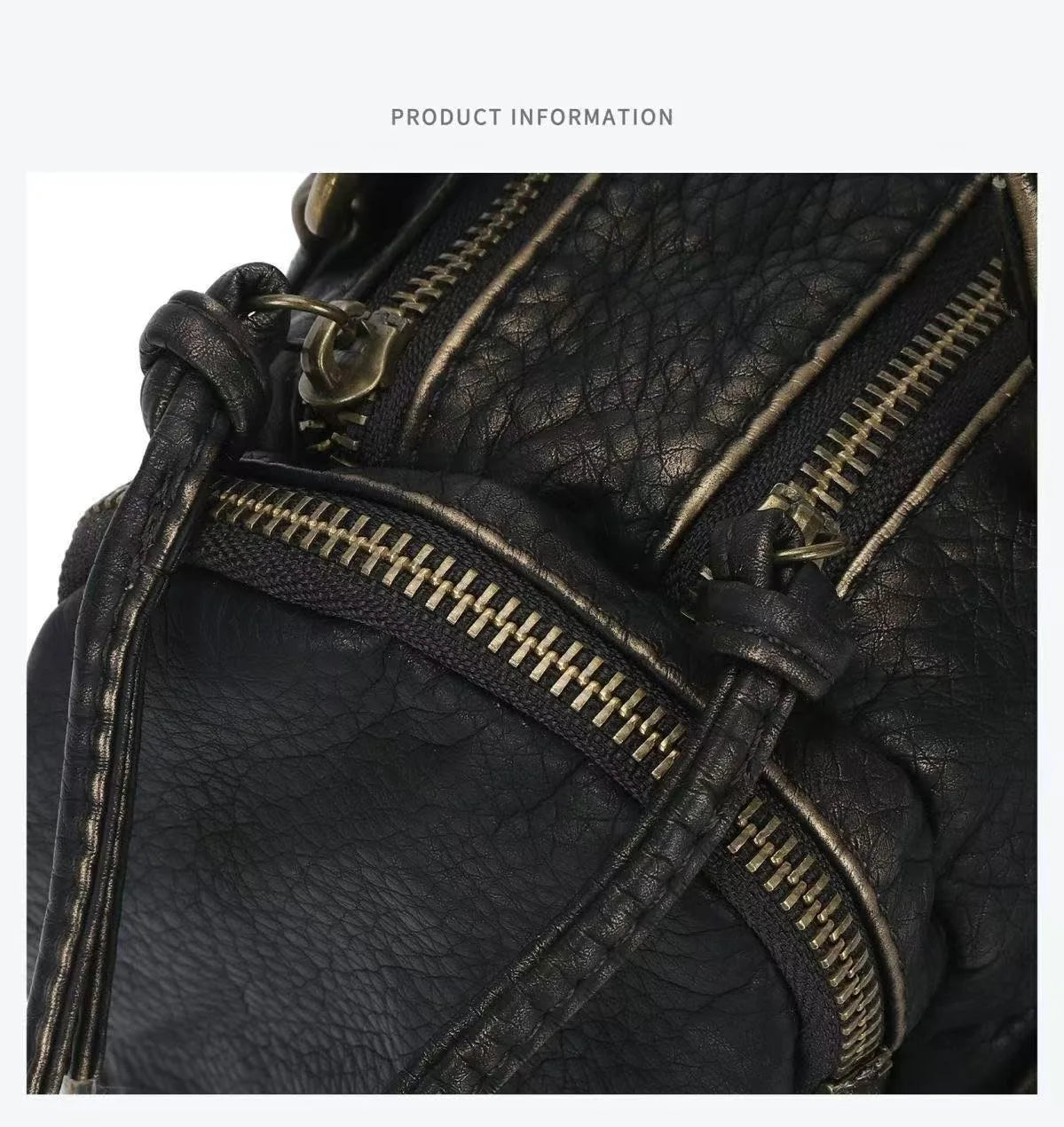 Damen-Handtasche Mit Top-Griff Und Reißverschluss Aus PU-Leder In Vintage-Optik Und Viel Stauraum
