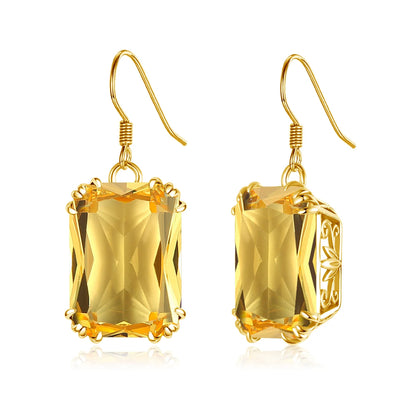 Damen-Tropfenohrringe aus 18K Goldplattierung mit synthetischem Rubin 13x18 mm für besondere Anlässe