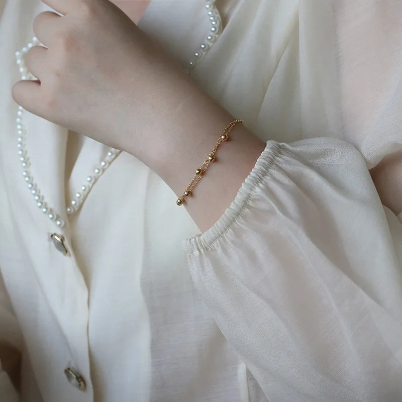 Damen-Armband Doppelperle koreanischer Trend