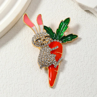 Brosche Hase Kristall Strass Luxus Kleidung Mantel Glänzend Damen