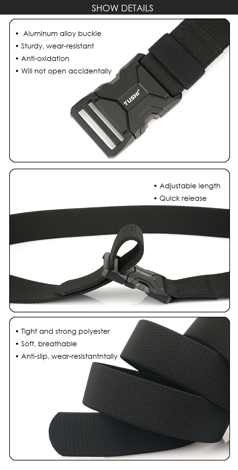 Herren-Taktik-Gürtel aus Elastikmaterial mit Matte-Metall-Schnalle und Schnellverschluss, Alltags- und Outdoor-Gürtel