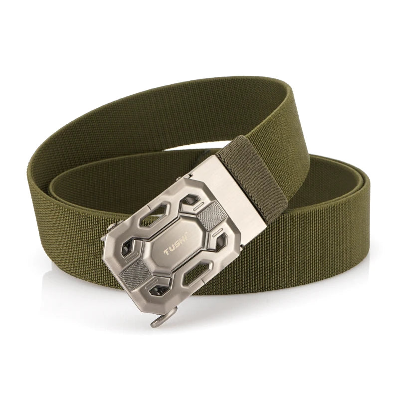 Herren-Gürtel Elastisch aus Nylon mit Metall-Schnalle für Alltag und Outdoor-Einsatz