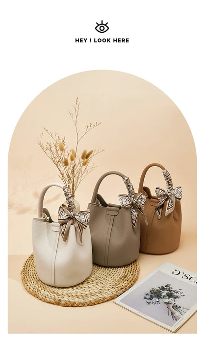 Damen Schultertasche Crossbody aus echtem Leder und Mikrofaser