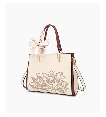 Damen Tasche Aus Splitleder Mit Reißverschluss Im Chinesischen Stil