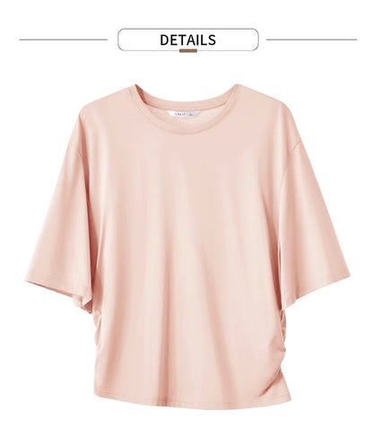 Damen T-Shirt im minimalistischen Stil aus leichtem elastischen Baumwollstoff
