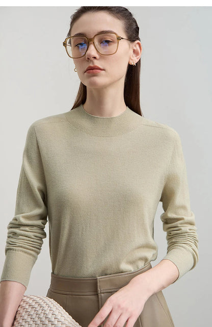 Damen V-Ausschnitt Pullover 100 % Wolle Basic Herbst-Winter