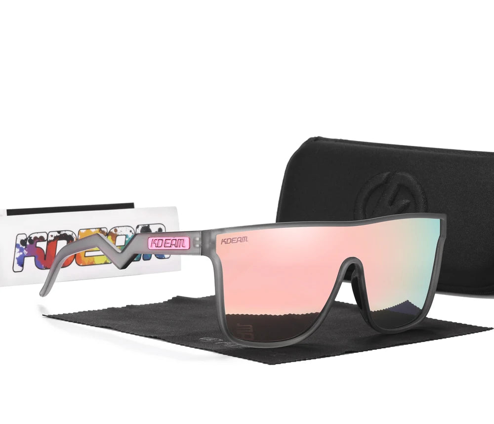 Sonnenbrille Einteiler übergroß polarisiert gebogene Gläser Herren