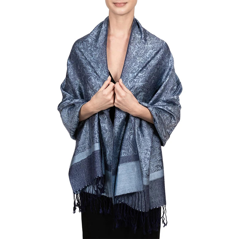 Damen Jacquard Schal ethnisch Kaschmir dick weich Halstuch Bandana Outdoor