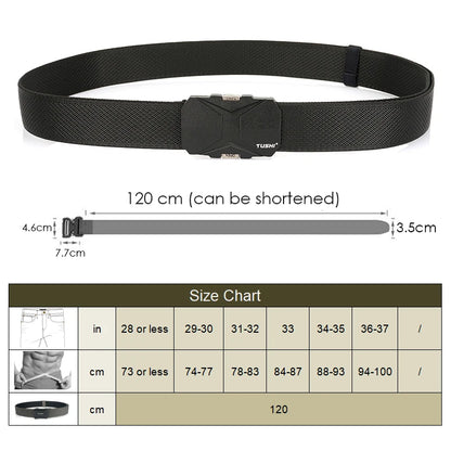 Herren-Gürtel Aus Nylonband Elastisch Mit Schnellverschluss Und Matte Metall-Schnalle Für Outdoor
