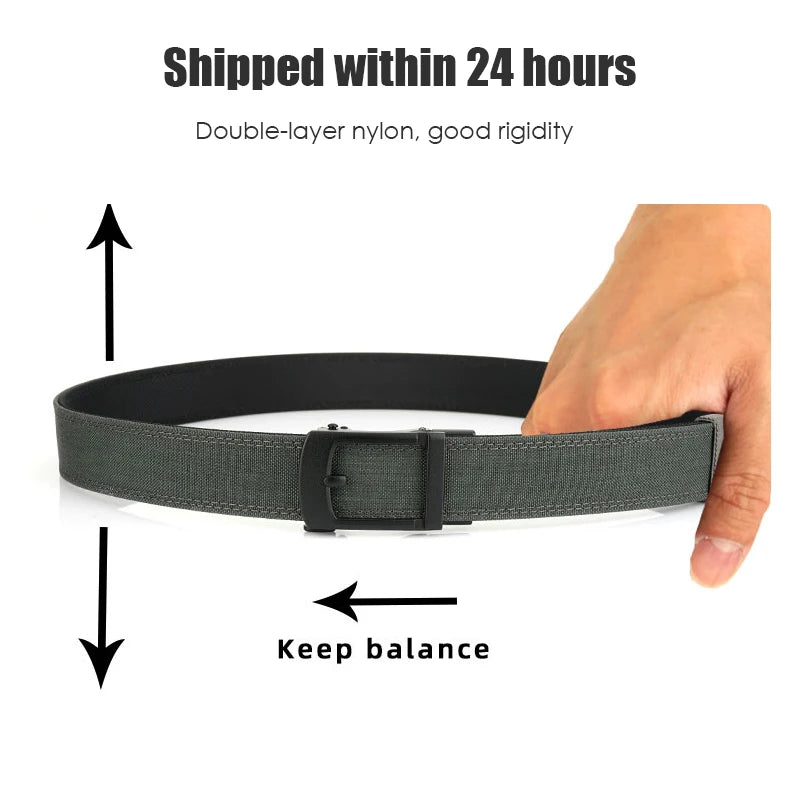 VATLY EDC Casual Gürtel Herren Nylon Rigid Military Automatik-Schnalle