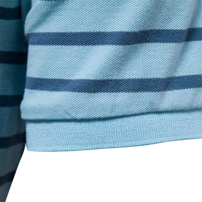Premium Herren Polo Shirt Gestreift Luftiger Tragekomfort