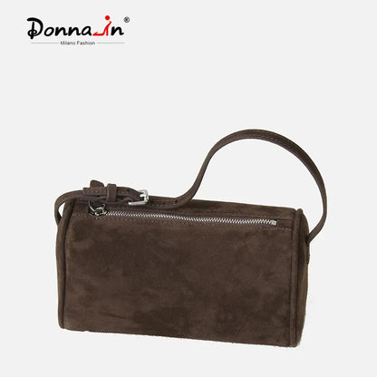 First Layer Wildleder-Handtasche Damen | Mini-Quadrat-Form