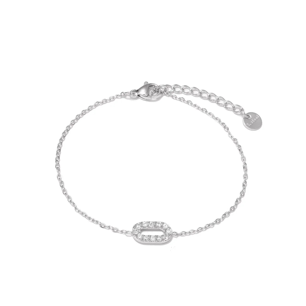 Damen-Kettenarmband mit CNC-Zirkonia aus Edelstahl