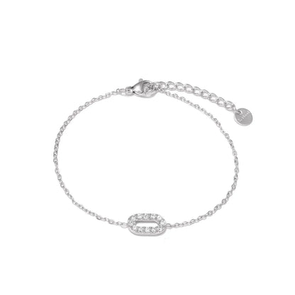 Damen-Kettenarmband mit CNC-Zirkonia aus Edelstahl