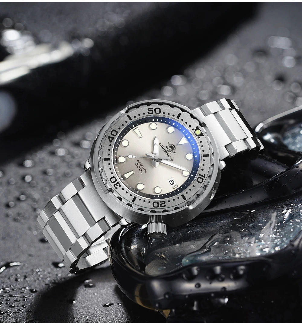 Herren-Luxus-Tuna-Taucheruhr mit Saphirglas und 300 m Tiefe