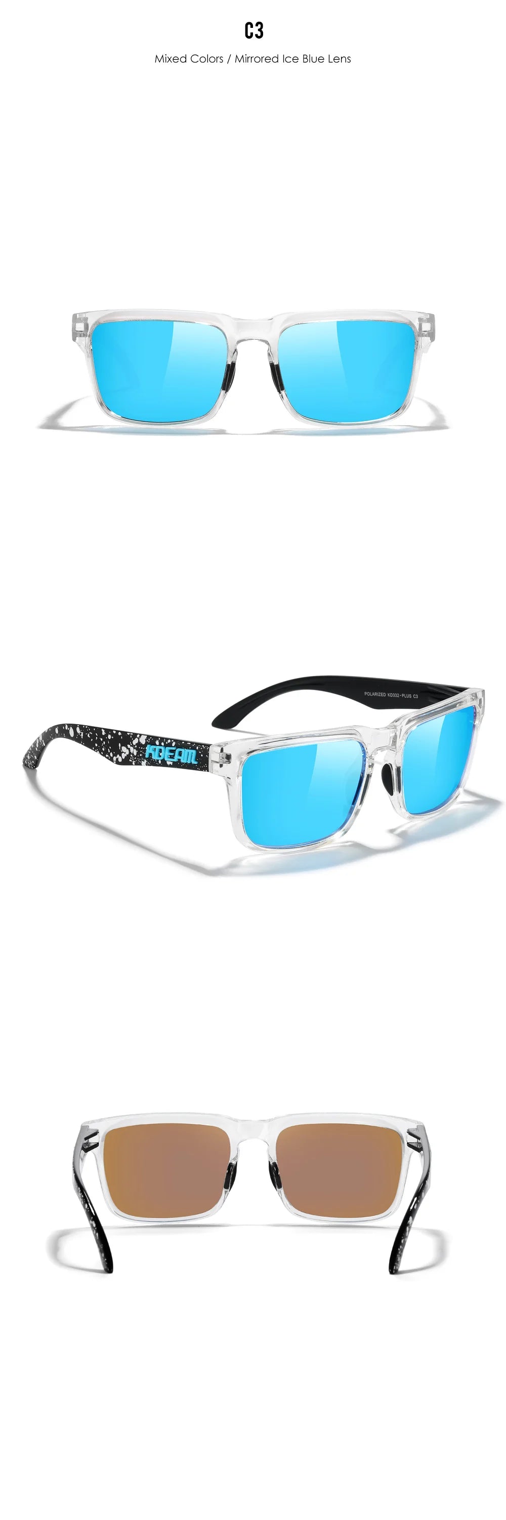 Sonnenbrille übergroß quadratisch polarisiert 64mm Angeln Herren