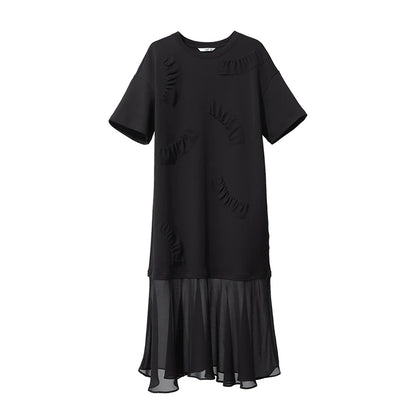 Elegantes Damen Midikleid Mit Lockerem Schnitt Und O-Ausschnitt