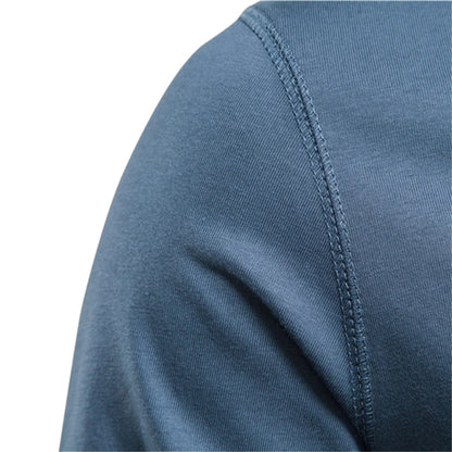 Herren Langarm T-Shirt mit Henley-Kragen im einfarbigen Casual-Stil
