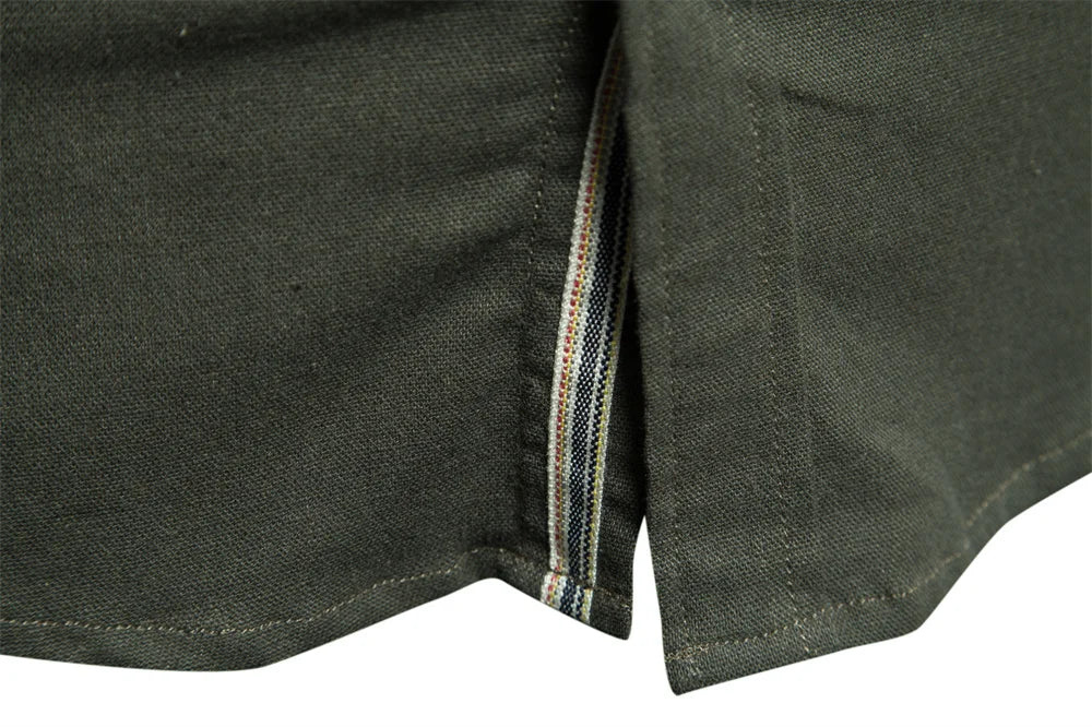 Herren Langarm Shirt aus 100 Prozent Baumwolle mit Einzel Tasche
