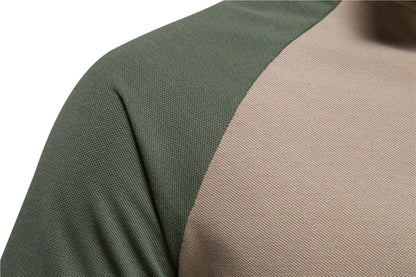 Herren Poloshirt aus Baumwolle mit Patchwork und Reißverschluss für den Sommer