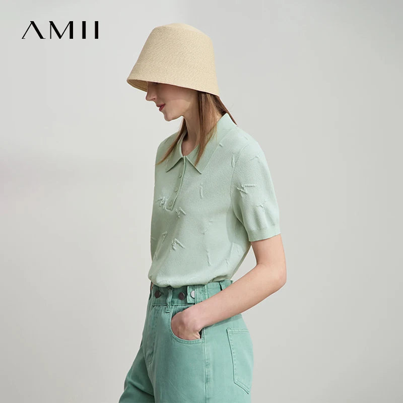 Damen-POLO-Strickpullover, mintgrün, Kurzarm, seitliche Ansicht, Knopfleiste
