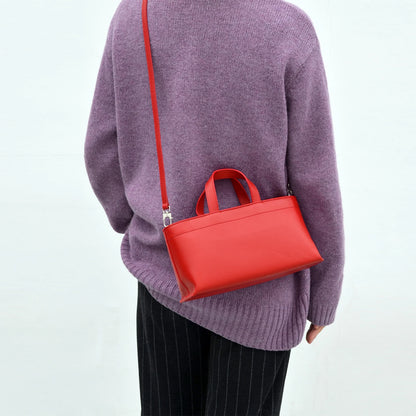 Damen-Handtasche Rot Aus Vollnarbigem Leder | Schultertasche Top-Handle