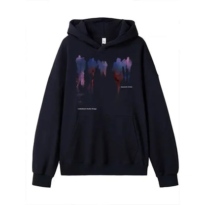 Herren Hoodie mit Hip Hop Grafik im Goth Design und Taschen