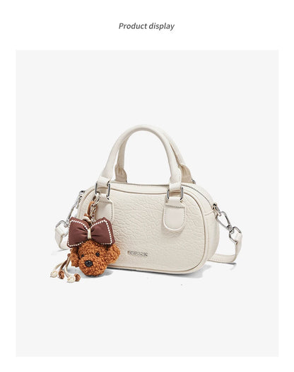 Damen Handtasche Aus Soft Leateh Im Boston Stil Mit Crossbody Anhänger