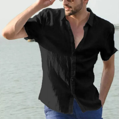 Langes Herrenhemd mit britischem Stil, vertikalen Streifen und schmaler Passform – ideal für den lässigen Look.