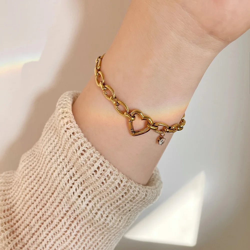 Edelstahl Neue Stil Kette Chic Mode Armband Armreif Wasserdicht Eingetroffen PVD Überzogene Handgelenk Schmuck für Frauen