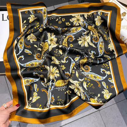 Damen Seidenschal quadratisch 70cm Halstuch Bandana Hijab Pashmina G