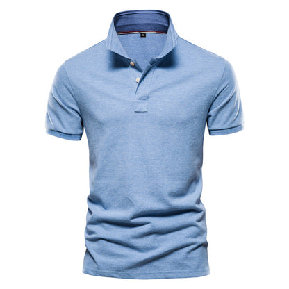 Herren Poloshirt aus Baumwolle in einfarbig mit klassischem Design für Freizeit und Business