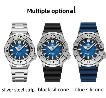 Herren-Taucheruhr mit Surf-Blue-Zifferblatt und NH35-Automatikwerk