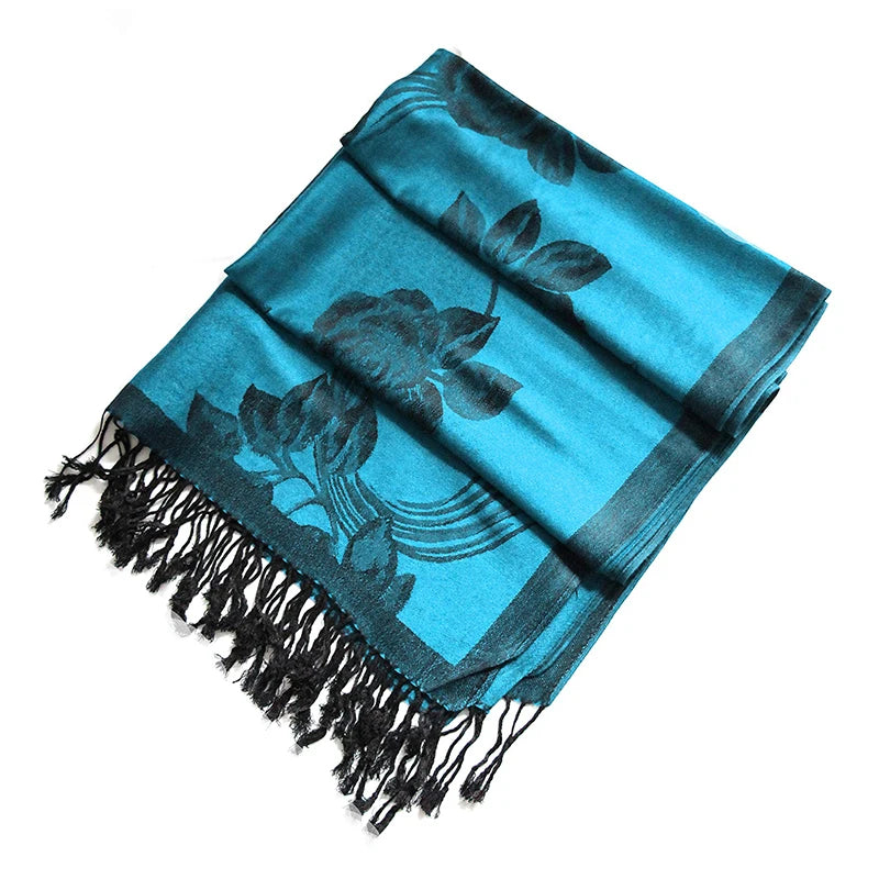 Damen Winterschal Kaschmir Plaid warm Pashmina Bandana Quaste B