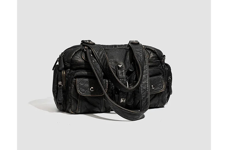 Damen-Handtasche Mit Oberem Henkel Und Schulterriemen Aus Bronze Kunstleder Für Alltag Und Freizeit