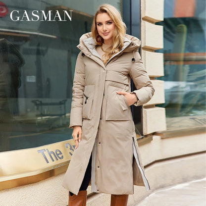 Damen-Parka mit Stehkragen und Kapuze – Kurz, Slim Fit, Warm und Kuschelig