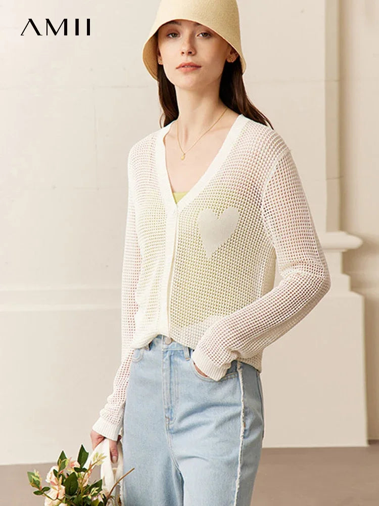 Damen-Strickjacke V-Ausschnitt Viskose locker elegant Frühling
