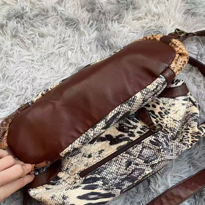 Damen-Schultertasche aus PU Vintage-Look mit Mehrfachfächern und Großem Hauptfach für Alltagsbedarf