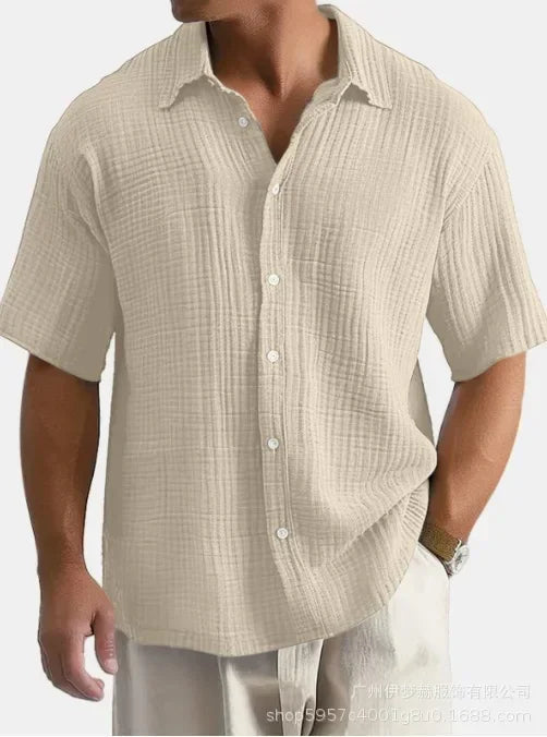 Herren-Sport- und Freizeitshirt aus Baumwoll-Leinen mit Trägern, Brusttasche und Kapuze – Langarm und einfarbig im trendigen Design