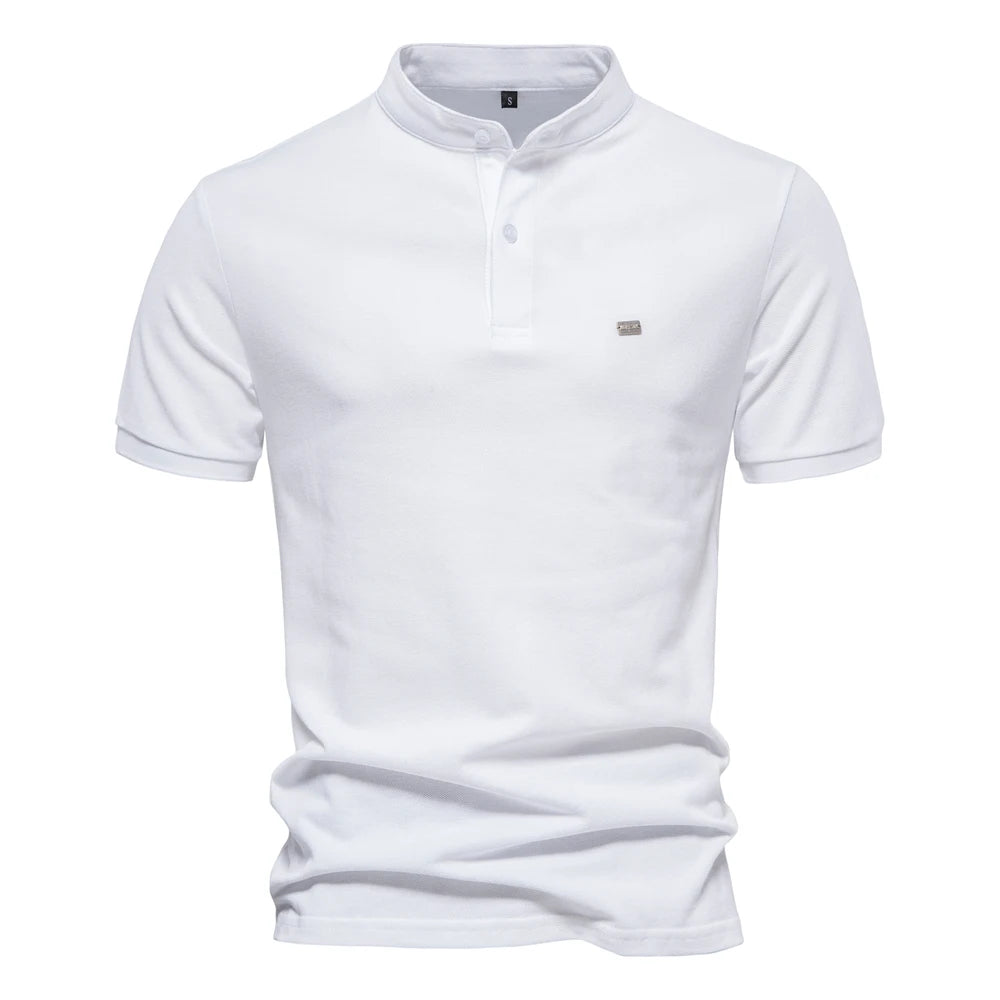 Herren Poloshirt aus 100 Prozent Baumwolle mit lässigem Stehkragen für den Sommer