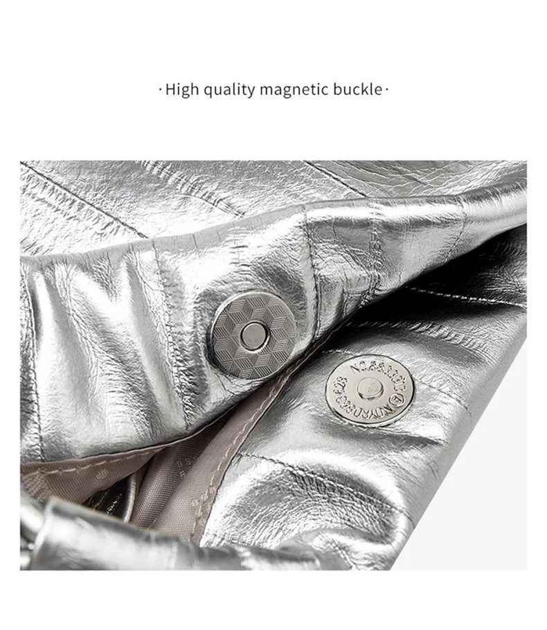 Damen Schultertasche Aus Synthetischem Leder+Split-Leder Mit Kordelzug