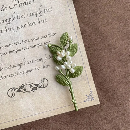 Brosche Blatt Blume Emaille Vintage Elegant Hochzeit Kreativ Damen