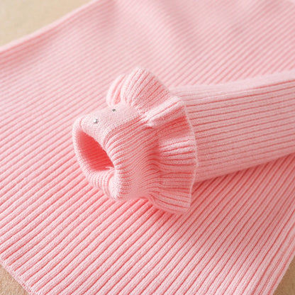 Mädchen Pullover 2024 Neue Winter Kinder Kleidung Kinder Tops Warme Strickwaren Kinder Pullover Baby Mädchen Rollkragen Pullover