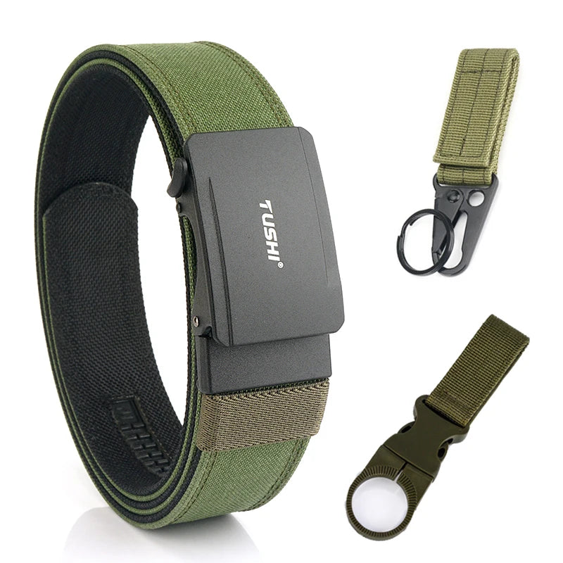 Herren-Gürtel aus Nylon mit Metall-Automatik-Schnalle für Outdoor IPSC Alltag und Freizeit
