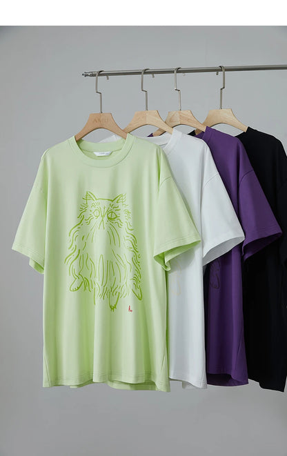 Damen T-Shirt mit Druck im lässigen Rundhals-Stil für das Büro