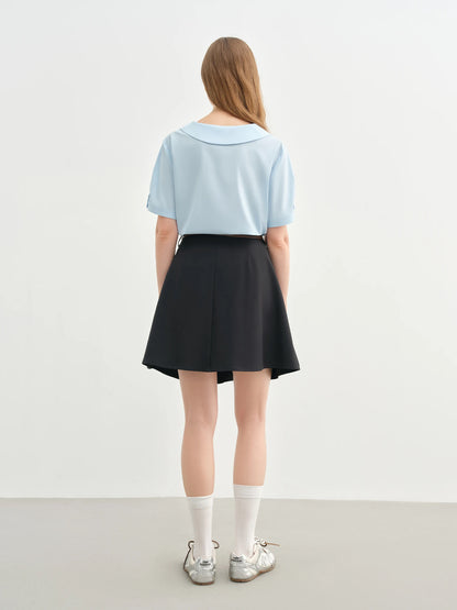 Eleganter Damen-Wollpullover mit schrägem Kragen und Schlitz – vielseitig und schick für den Frühling
