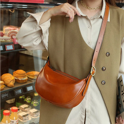 Damen Crossbody-Tasche Aus Pflanzlich Gegerbtem Leder | Vintage Stil