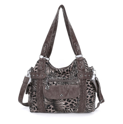 Damen-Handtasche aus PU mit Reißverschluss und Mehrfachfächern, ideal für Alltag und Freizeit, Innenfutter aus Polyester