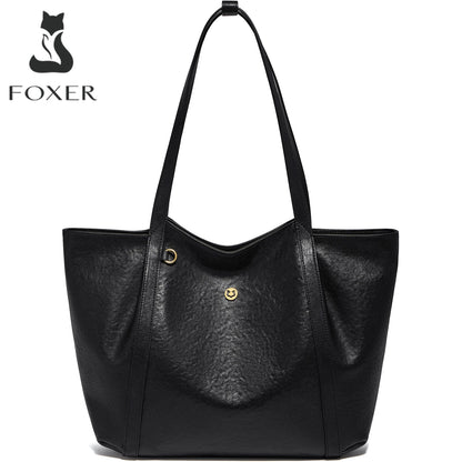 Damen-Tote-Tasche aus Rindleder mit großer Kapazität und leichtem Gewicht für Pendeln und Alltag