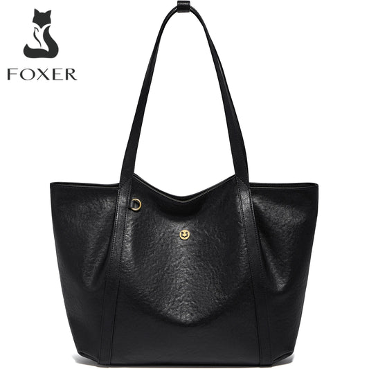 Damen-Tote-Tasche aus Rindleder mit großer Kapazität und leichtem Gewicht für Pendeln und Alltag